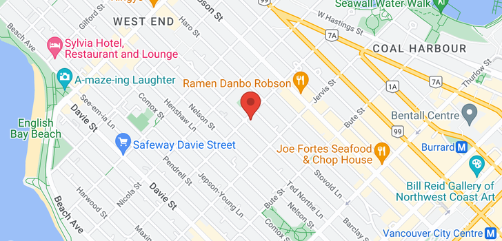 map of 106 1399 BARCLAY STREET